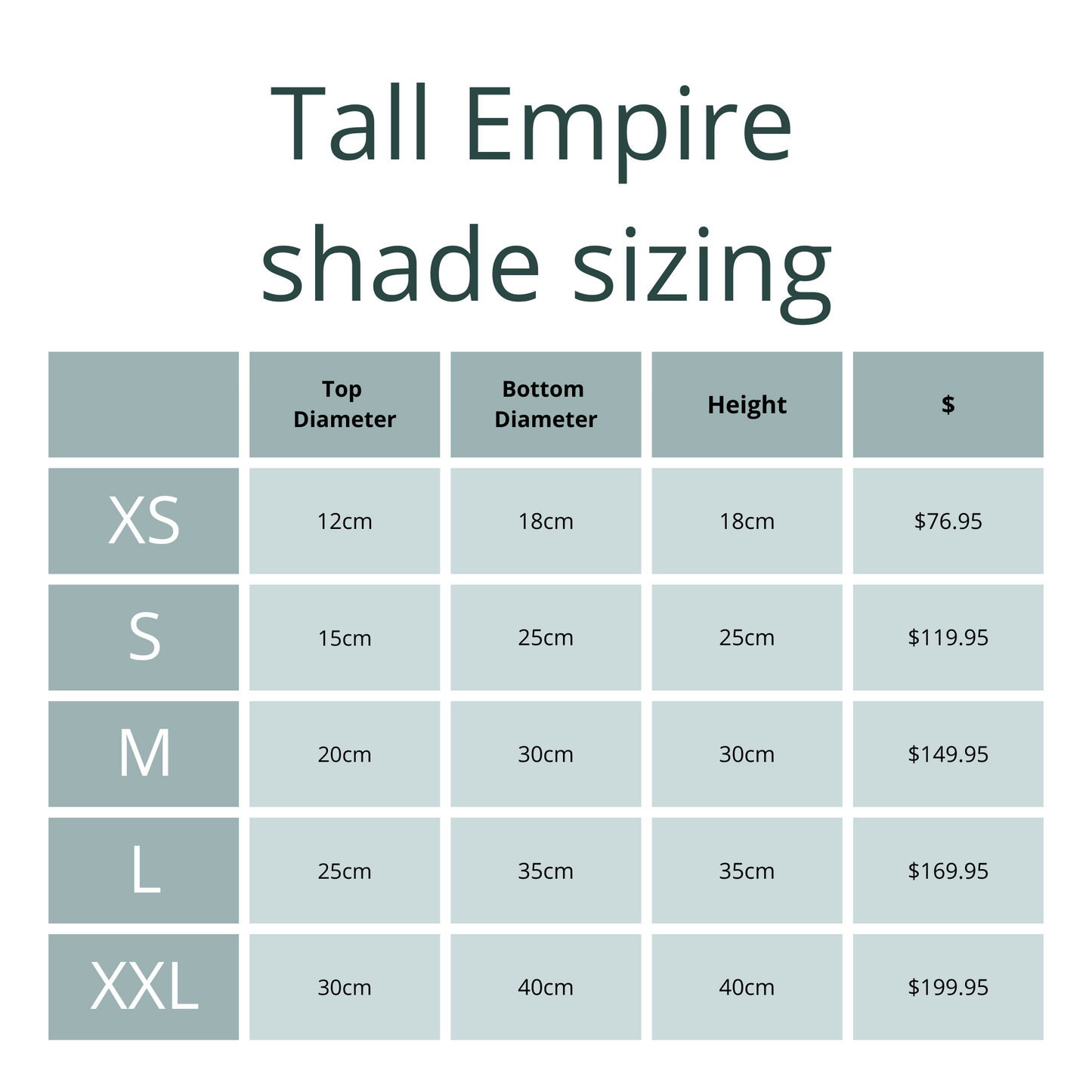Custom Tall Empire Lampshade