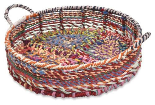 Amita fabric woven decor tray - Small